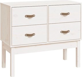 vidaXL Dulap consolă, Alb, 90x40x78 cm, lemn masiv de pin