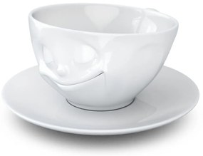 Ceașcă din porțelan pentru cafea 58products Happy, alb, 200 ml