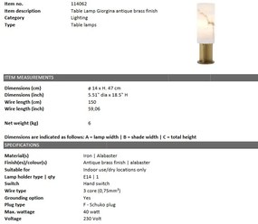 Veioza design elegant LUX Giorgina, alabastru 114062 HZ