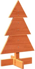 vidaXL Brad de Crăciun decorativ, maro ceruit, 60 cm, lemn pin masiv