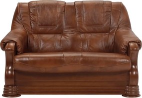 Canapea PARMA, maro, piele naturala/lemn/placaj, 145x96x95 cm