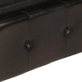 Canapea chesterfield cu 2 locuri, negru, piele naturala Negru