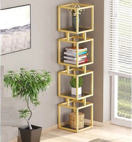 Biblioteca Art din metal culoare auriu 150 cm