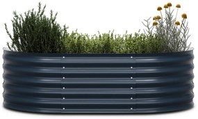 High Grow Extended, ghiveci înalt, 150x43x60 cm, din tablă ondulată, ușor de asamblat, rezistent la rugină și îngheț