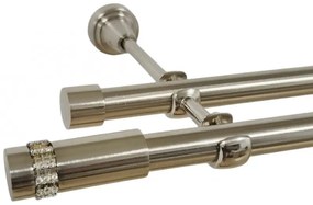 Galerie dubla fara inele xantos 19 mm inox (Alege marime: 160 cm)