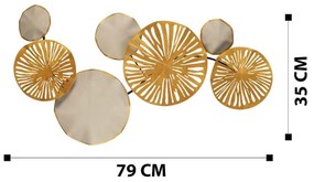 Decoratiune de perete Metal Astrid, Multicolor, 35x0,08x79 cm