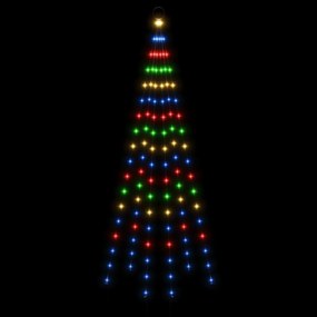 Brad de Craciun pe catarg, 108 LED-uri, multicolor, 180 cm Multicolour, 180 x 70 cm, Becuri LED in forma dreapta, 1