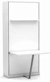 Pat rabatabil single fara somiera cu birou - PRIMER HAPPY DESK (90X200) - Alb Mat
