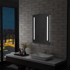 Oglinda cu LED de perete pentru baie cu raft, 60 x 80 cm 1, 60 x 80 cm