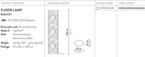 Lampadar modern design Art Deco realizat manual VENTI XL