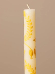 Set 3 lumanari, lucrate manual, Yellow Flowers