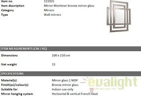 Oglinda decorativa eleganta Mortimer, bronz 111925 HZ