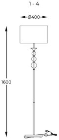 Lampadar design elegant REA alb/auriu