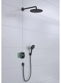 Sistem de dus incastrat, Hansgrohe Croma 280, baterie cu termostat Ecostat S, para si palarie dus, negru mat, 27961670