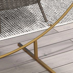 Outsunny Arc de Grădină din Oțel Auriu – Arc Decorativ Rotund pentru Baloane, Plante Cățărătoare, Flori – Pentru Nunți, Aniversări, Ceremonii – 2,24 m | Aosom Romania