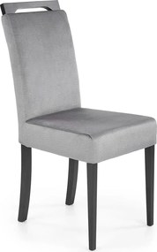 Scaun CLARION 2, gri/negru, stofa catifelata/lemn, 42x58x97 cm