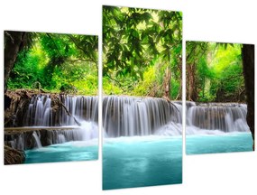 Tablou - Cascadă, turcoaz (90x60 cm)