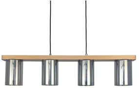 Lustra suspendata clasica fabricata manual din lemn SIENA SMOKE