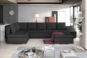 Canapea modulara, extensibila, cu spatiu pentru depozitare, 340x88x200 cm, Giovanni R02, Eltap (Culoare: Negru pepit / Inari 96)