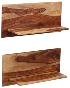 vidaXL Rafturi de perete, 2 buc., 58x26x20 cm, lemn masiv de acacia