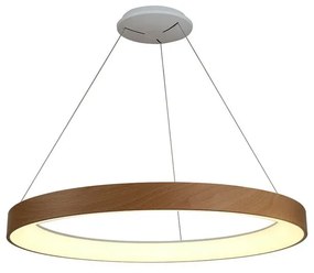 Lustra LED inteligenta design circular NISEKO II Wood 65cm