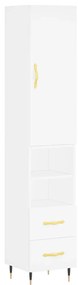 3198897 vidaXL Dulap înalt, alb, 34,5x34x180 cm, lemn prelucrat
