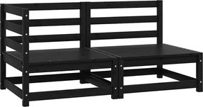 vidaXL Set mobilier de grădină, 2 piese, negru, lemn masiv de pin
