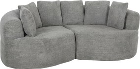 HOMCOM Canapea 3 locuri fără cadru, cu șezut amplu, 6 perne, design curbat, din chenille, gri deschis | Aosom Romania