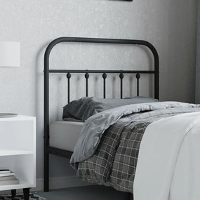 352605 vidaXL Tăblie de pat metalică, negru, 80 cm
