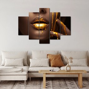 Tablou - Femeie cu buze aurii (150x105 cm)