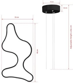 Pendul LED ARTISAN pe cablu, 36W, 230V, 6500K, negru