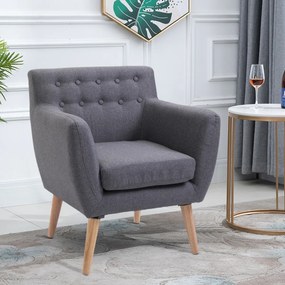 Homcom Scaun Fotoliu de Design Dormitor Salon Moderna Gri