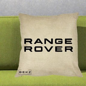 Perna Personalizata cu emblema Range Rover, 40x40 cm, Crem, Husa Detasabila, Perna Inclusa, BEKZ®