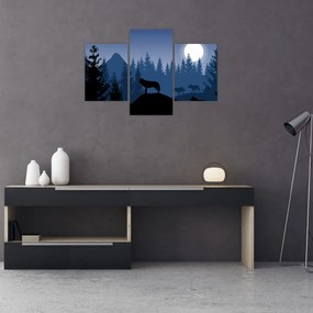Tablou - Haita de lupi sub lună plină (90x60 cm)