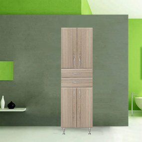 Dulap înalt Bianca Plus 60 cu 4 uși, 2 sertare, culoare stejar sonoma