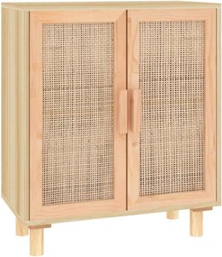 vidaXL Servantă, maro, 60x30x70 cm, lemn masiv pin și ratan natural