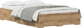 vidaXL Cadru de pat Stejar Artizanal 120 x 190 cm Lemn compozit