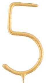Numere Gold Scânteietoare Aurie Numărul 5, 17 cm