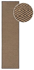Covor tip traversă negru/în culoare naturală din iută 60x230 cm Diamond – Flair Rugs