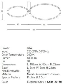 Plafoniera LED design modern Seraphin gri