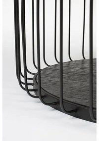 Măsuță de cafea neagră rotundă cu blat din sticlă 80x80 cm Lance – White Label