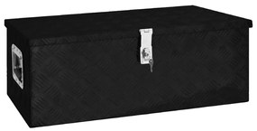 Cutie de depozitare, negru, 80x39x30 cm, aluminiu 1, Negru, 80 x 39 x 30 cm