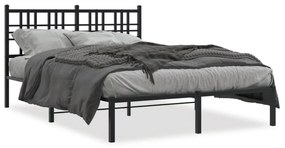 376321 vidaXL Cadru de pat metalic cu tăblie, negru, 120x190 cm