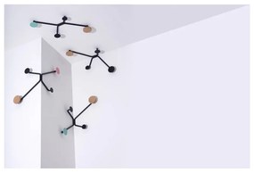 Cuier de perete Gazzda Hook, detaliu verde mentolat, negru