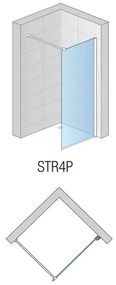 Paravan de dus tip Walk-in SanSwiss Easy STR4P Loft 73 negru mat 80x200 cm sticla securizata 8 mm