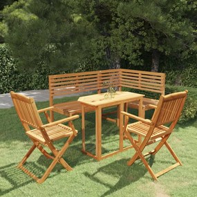 3057863 vidaXL Set mobilier bistro, 4 piese, lemn masiv de acacia