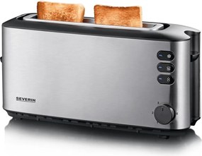 Severin AT 2515 - Prăjitor de pâine, 2 fante, 1000W/230V, inox/negru