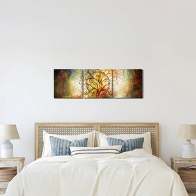 Tablou abstract cu copac (cu ceas) (90x30 cm)
