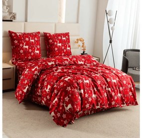 Lenjerie de pat din microfibra VELVET CHRISTMAS rosie Dimensiune lenjerie de pat: 2 buc 70 x 90 cm | 200 x 220 cm