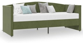 3080367 vidaXL Pat de zi cu saltea, verde închis, 90x200 cm, catifea, USB